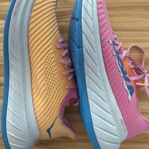 Hoka Women's Pink and Yellow Athletic Shoes